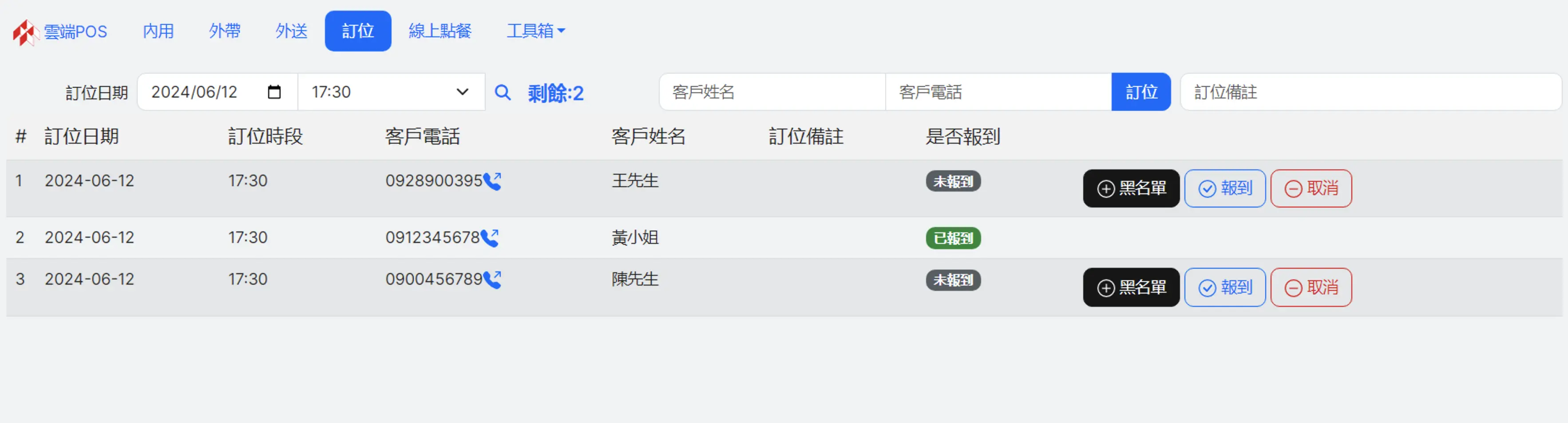 訂位管理